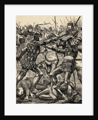 Engraving of the Battle of Poitiers by Anonymous