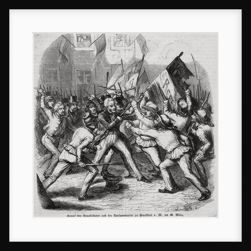 Illustration of Struggle Between Parliament and Revolutionists by Anonymous