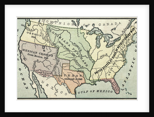 Map of Original Territory and Acquisitions of United States by Anonymous