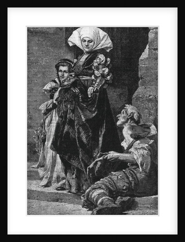 Rich Woman Giving Alms to Poor by Anonymous