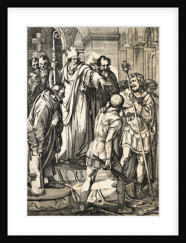 Ambrose Forbidding Theodosius Entrance to Milan Cathedral by Anonymous