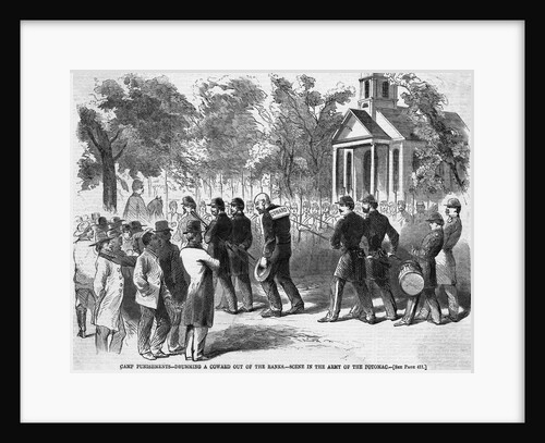 Engraving of Civil War Camp Punishment for Coward by Anonymous