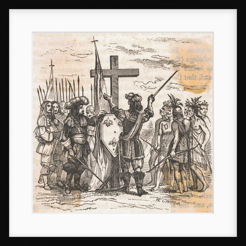 Depiction of Jacques Cartier Conquering New France by Anonymous