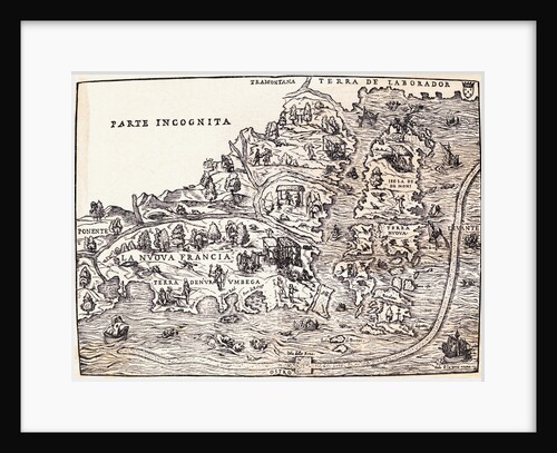 Map Depicting Jacques Cartier's Explorations by Anonymous