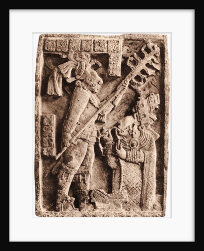 Mayan Stone Relief of Xoc Performing a Blood-Letting Ritual by Anonymous