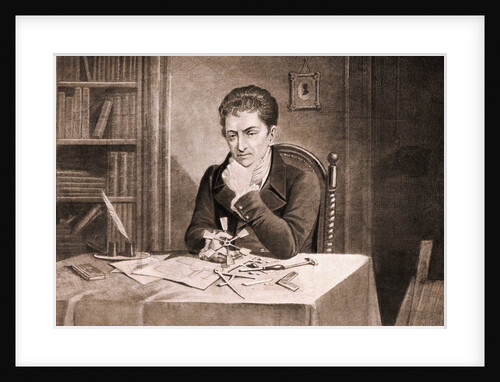 Robert Fulton Thinking at Desk by Anonymous