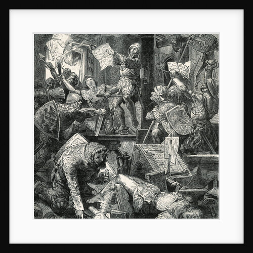 Soldiers Destroying Printing Presses by Anonymous
