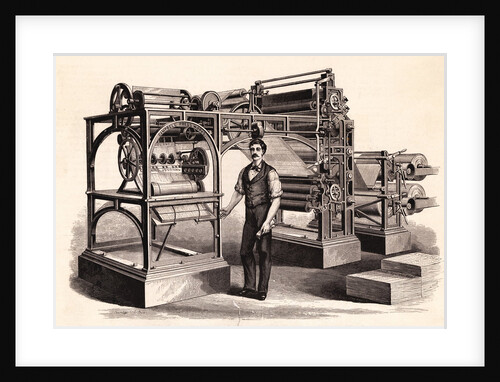 Man Posing with Printing Press by Anonymous