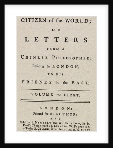 Citizen of the World Book Cover by Anonymous