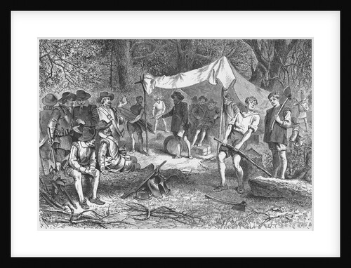 Settlers Gathering Wood by Anonymous