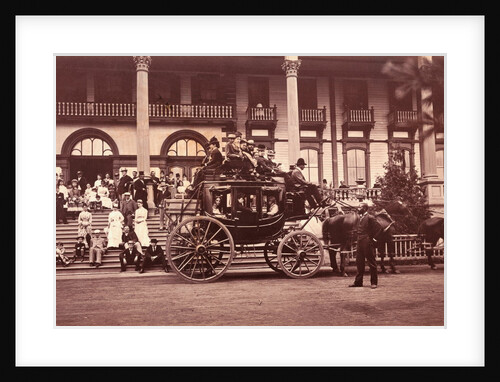Vacationers and Coach Outside Fort William Henry Hotel by Anonymous