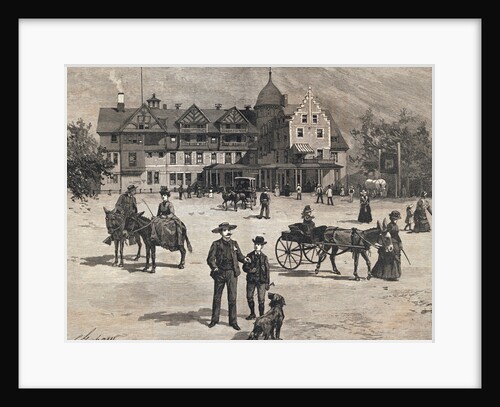 Illustration of Colorado Springs Settlers During Daily Routines by Anonymous