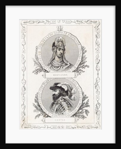 Portraits of Montezuma and Cortez in Costumes by Anonymous