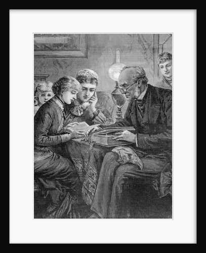 People Reading Together at Table by Anonymous