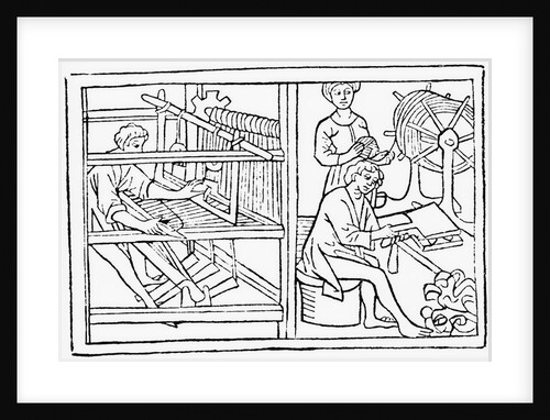 Sketches Showing Early Weaving Process by Anonymous
