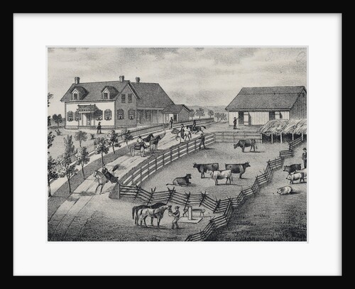 Farm Scene with Farm Animals by Anonymous