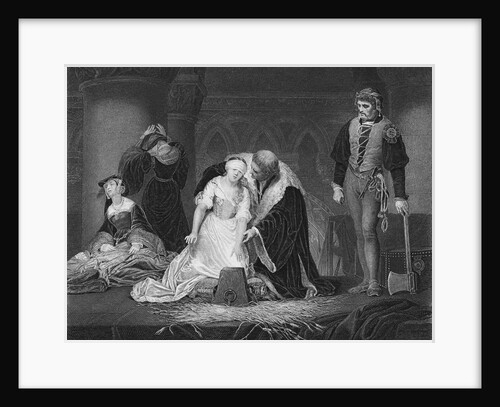 Engraving After The Execution of Lady Jane Grey by Paul Delaroche