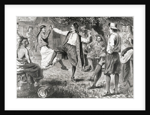 Jubilant French Neighbors Enjoying Dance with Native Americans by Anonymous