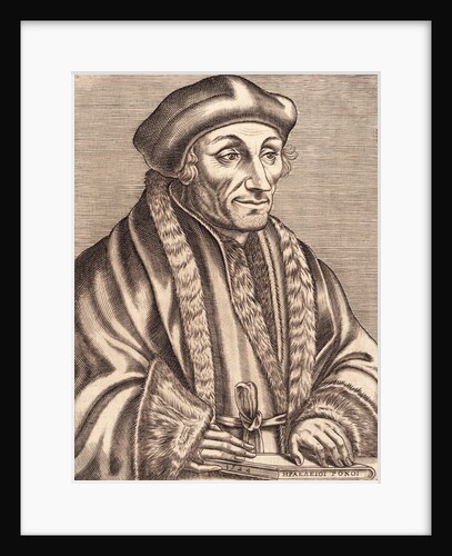 Illustration of Scholar Erasmus Desiderius with Book in Hand by Anonymous