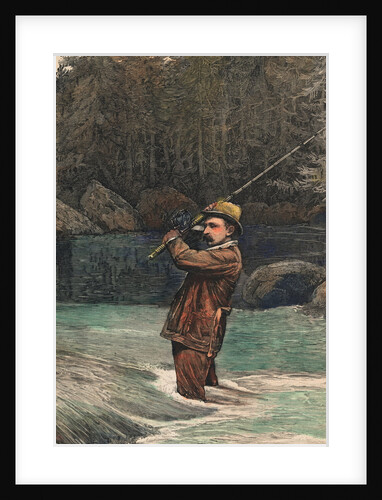 Man Casting His Rod and Reel on Fishing Trip by Anonymous