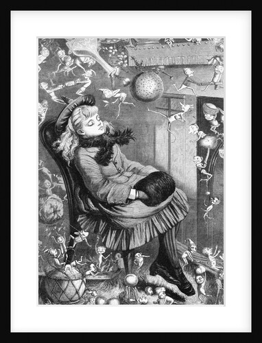 Little Girl Dreaming about Christmas by Kate Greenaway