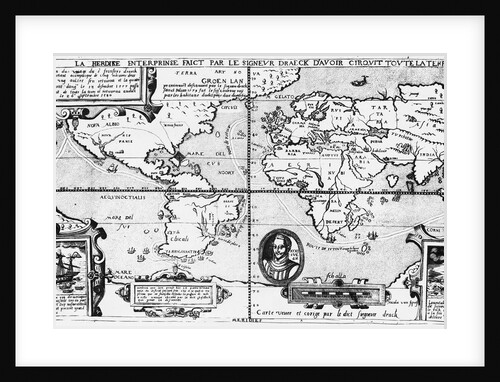 Map Showing Sir Francis Drake's Course Around World by Anonymous