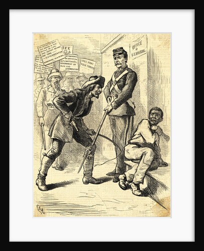 Police and Overseer Character with Whip Against Black Man by Anonymous