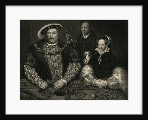 Portrait of King Henry VIII and Queen Mary with Jester by Anonymous