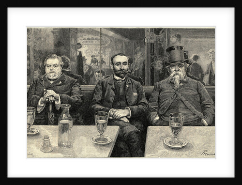 Men in Tavern Drinking Absinthe by Anonymous