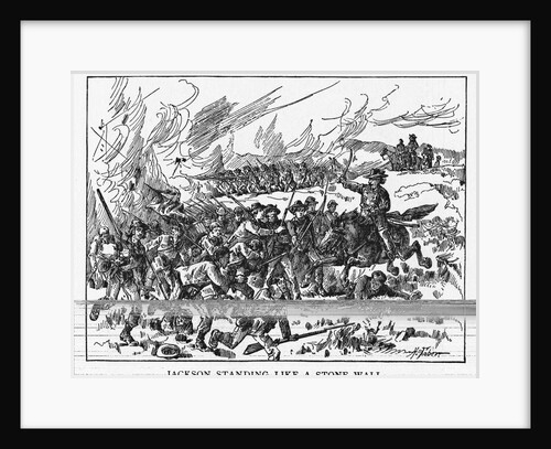 Stonewall Jackson in Battle Scene "Standing Like A Stone Wall" by Anonymous