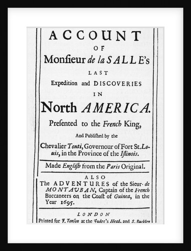 Front Page/La Salle'S Expedition Book by Anonymous