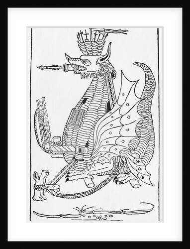 Medieval Illustration of War Machine Resembling Dragon by Anonymous