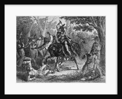 Tecumseh Fighting on Horseback for the British by Anonymous