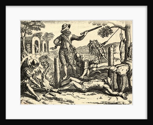 Spaniards Torturing Indian in New Grenada by Anonymous
