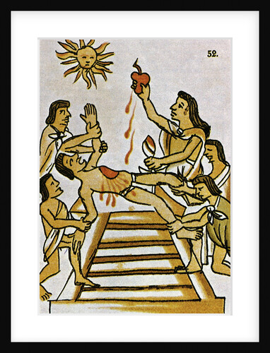Aztec Priest Holding Beating Heart from the Florentine Codex by Anonymous