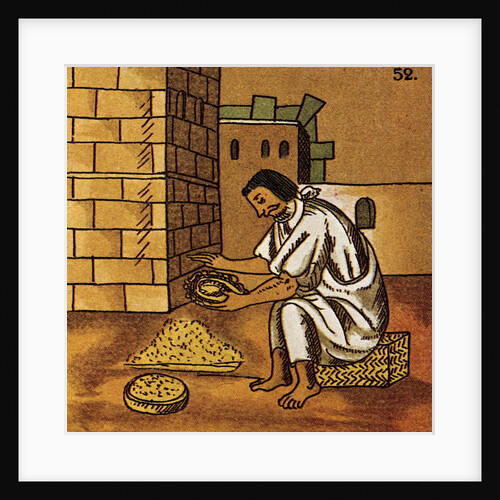 Worker Rubbing Minerals on Gold by Anonymous
