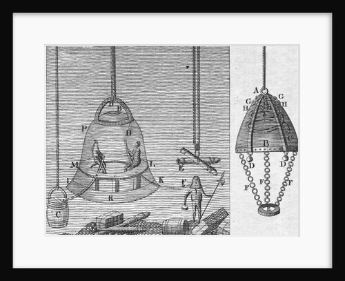 Illustration of Triewald's Diving Bell by Anonymous