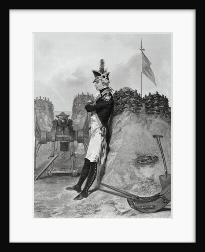 Drawing of Alexander Hamilton Waiting in Fort by Anonymous
