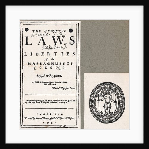 The General Laws and Liberties of the Massachusetts Colony by Anonymous