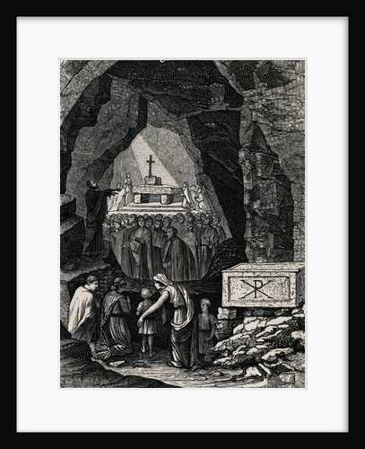 Interior of Catacombs During Religious Service by Anonymous