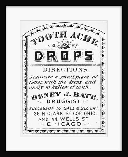 Toothach drops label by Anonymous
