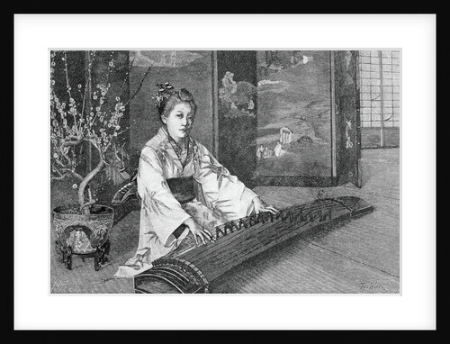 Engraving of Koto Player by Anonymous
