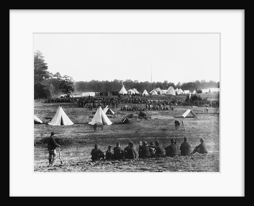 Confederate Pows Seated in Union Camp by Anonymous