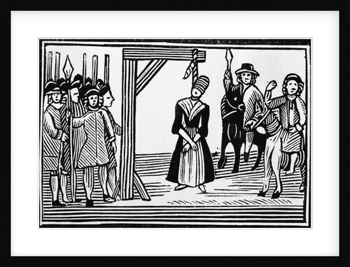 Woodcut Of A English Witch Hanging by Anonymous