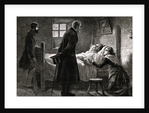 Men Visiting Sick Woman by Anonymous