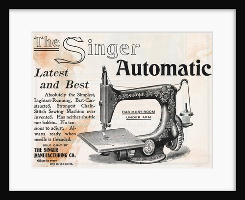 Advertisement for Singer Automatic Sewing Machine by Anonymous