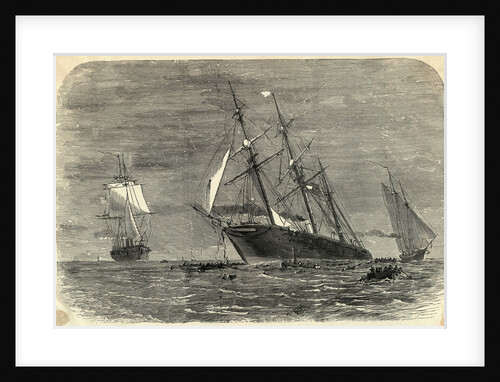 Sailors Abandoning Ship in Life Boats by Anonymous