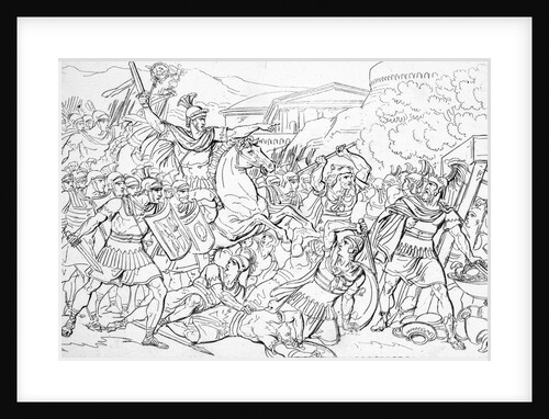 Fierce Battle Scene Between Romans and Gauls by Anonymous