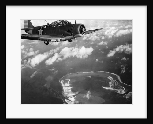 Fighter Plane Hovering Over Paific by Anonymous