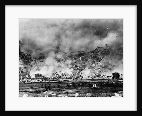 Allied Bombing on German Controled Town by Anonymous